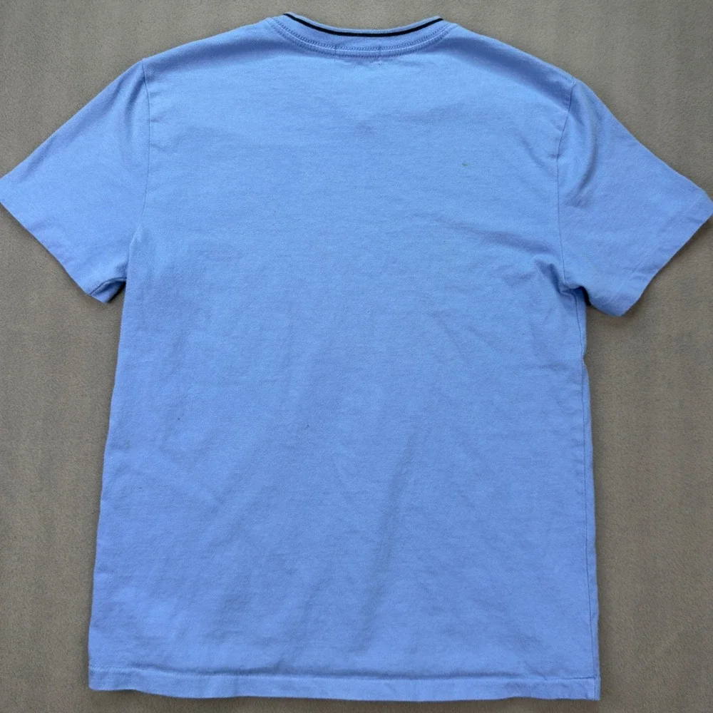 Polo Ralph Lauren Mens V-Neck T-Shirt Light Blue Short Sleeve Pony Logo Top